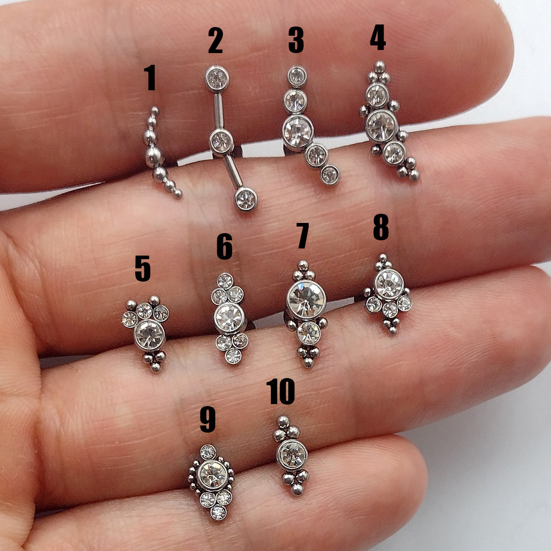 Piercing Orelha Nariz Tragus Labret Zircônia Aço Cirúrgico