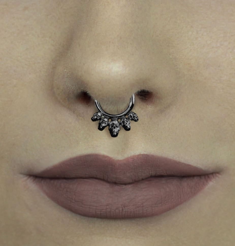 Piercing Septo Pressão Caveira
