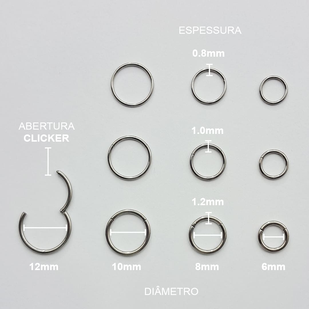 Piercing Argola Clicker Aço Cirúrgico