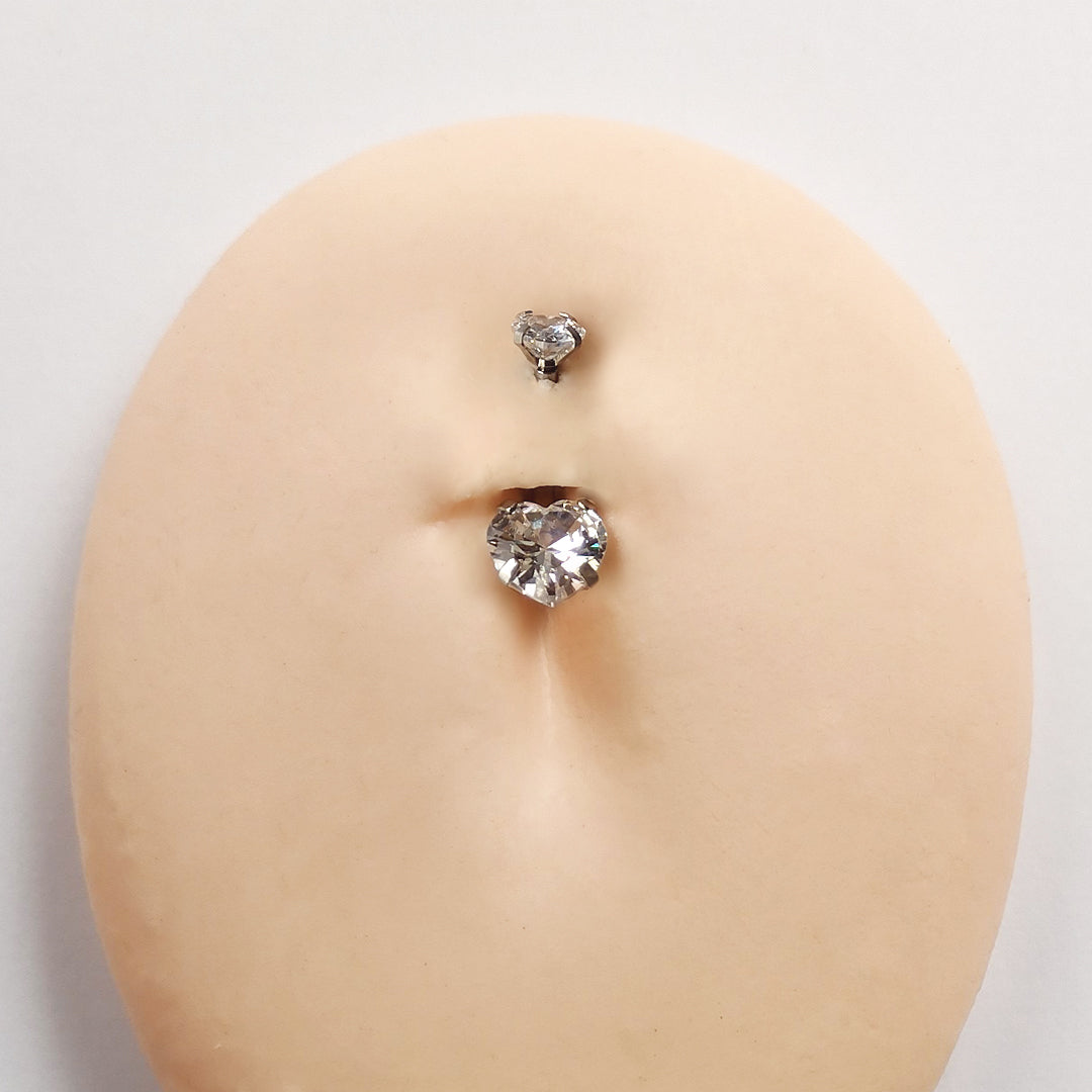 Piercing Umbigo Coracao Aço Cirúrgico
