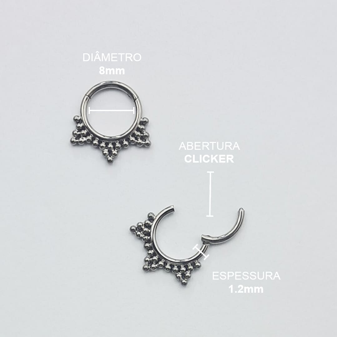 Piercing Segmentado Bolinhas Indiano Titânio