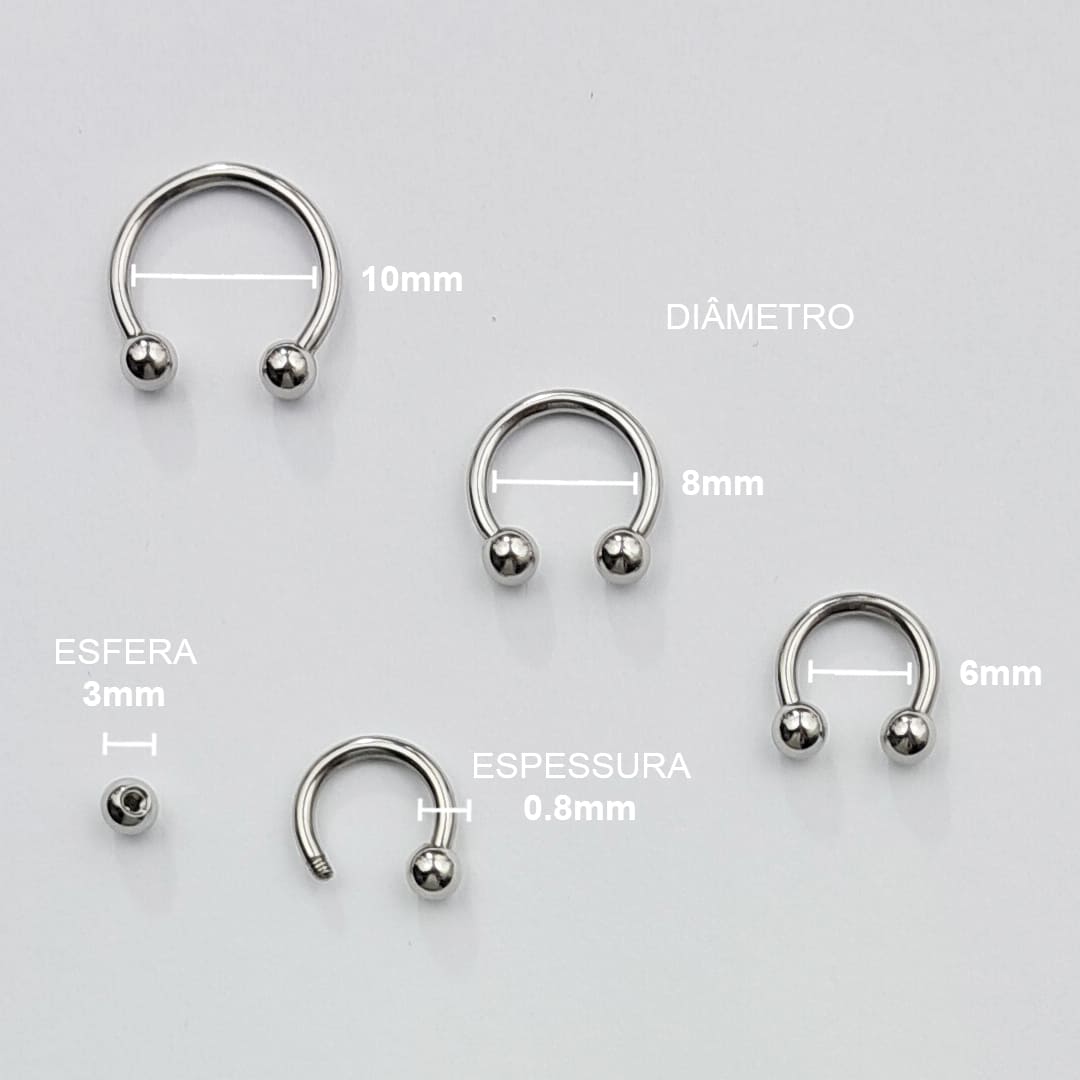 Piercing Ferradura Aço Cirúrgico