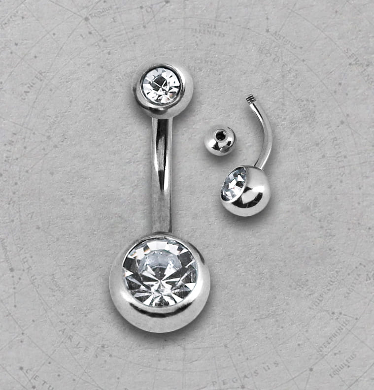 Piercing Umbigo Zirconia Aço Cirúrgico