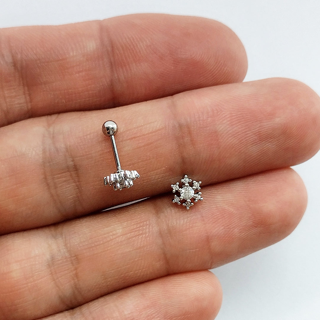 Piercing Orelha Nariz Tragus Labret Zircônia Aço Cirúrgico