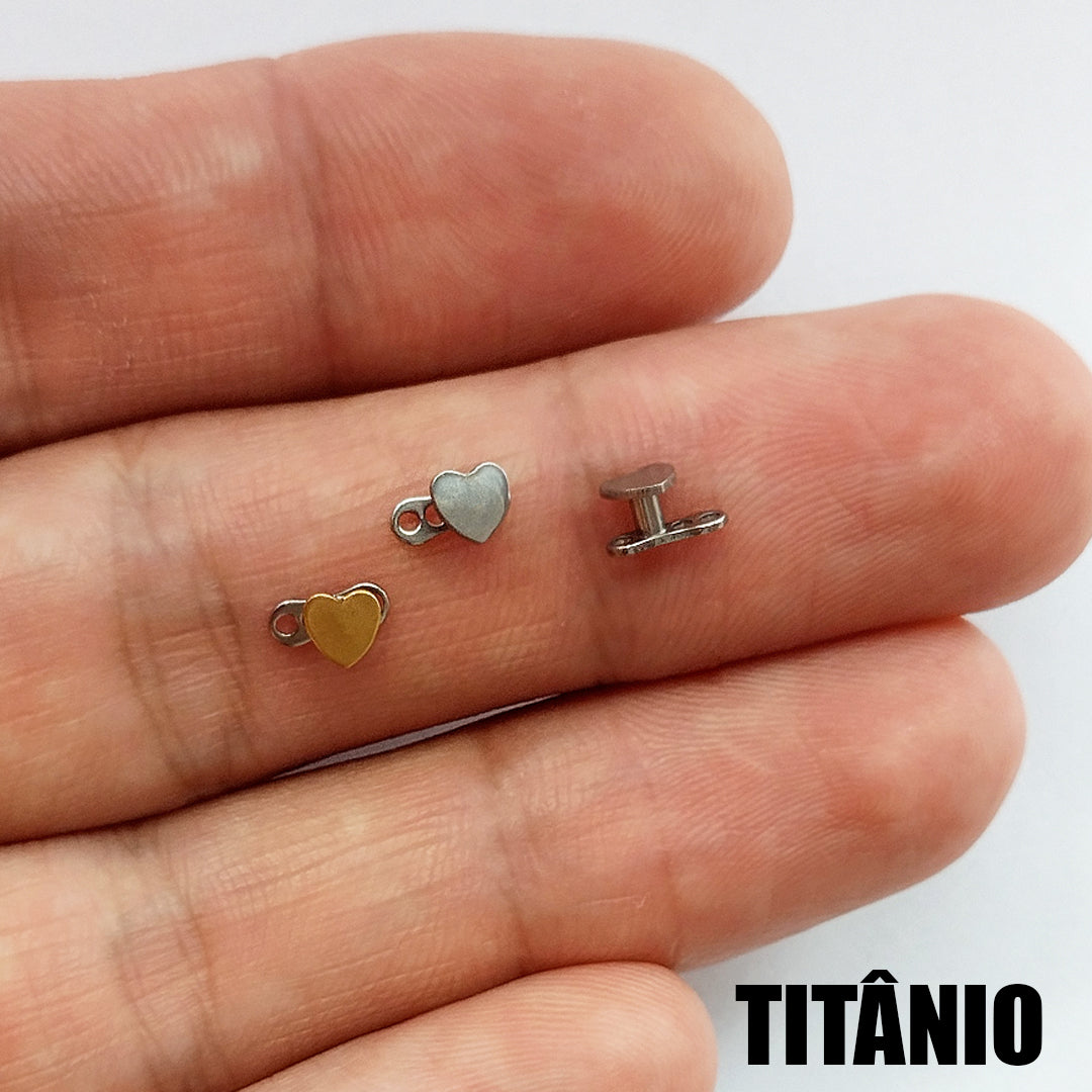 Piercing Microdemal Coração Titânio