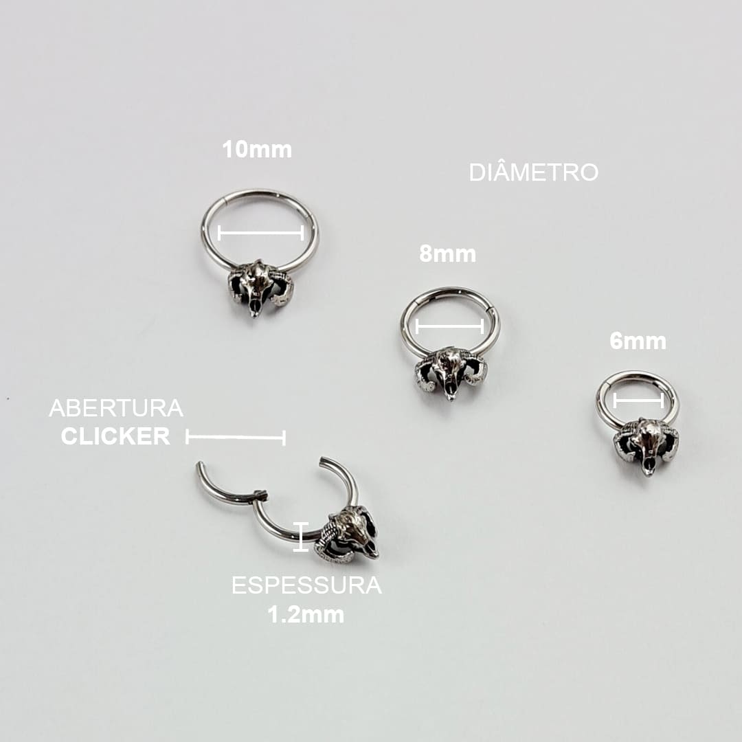 Piercing Clicker Baphomet Aço Cirúrgico