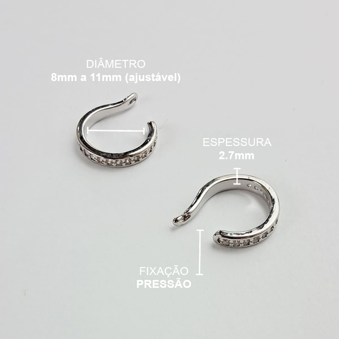 Piercing Conch Argola Pressão Zircônia