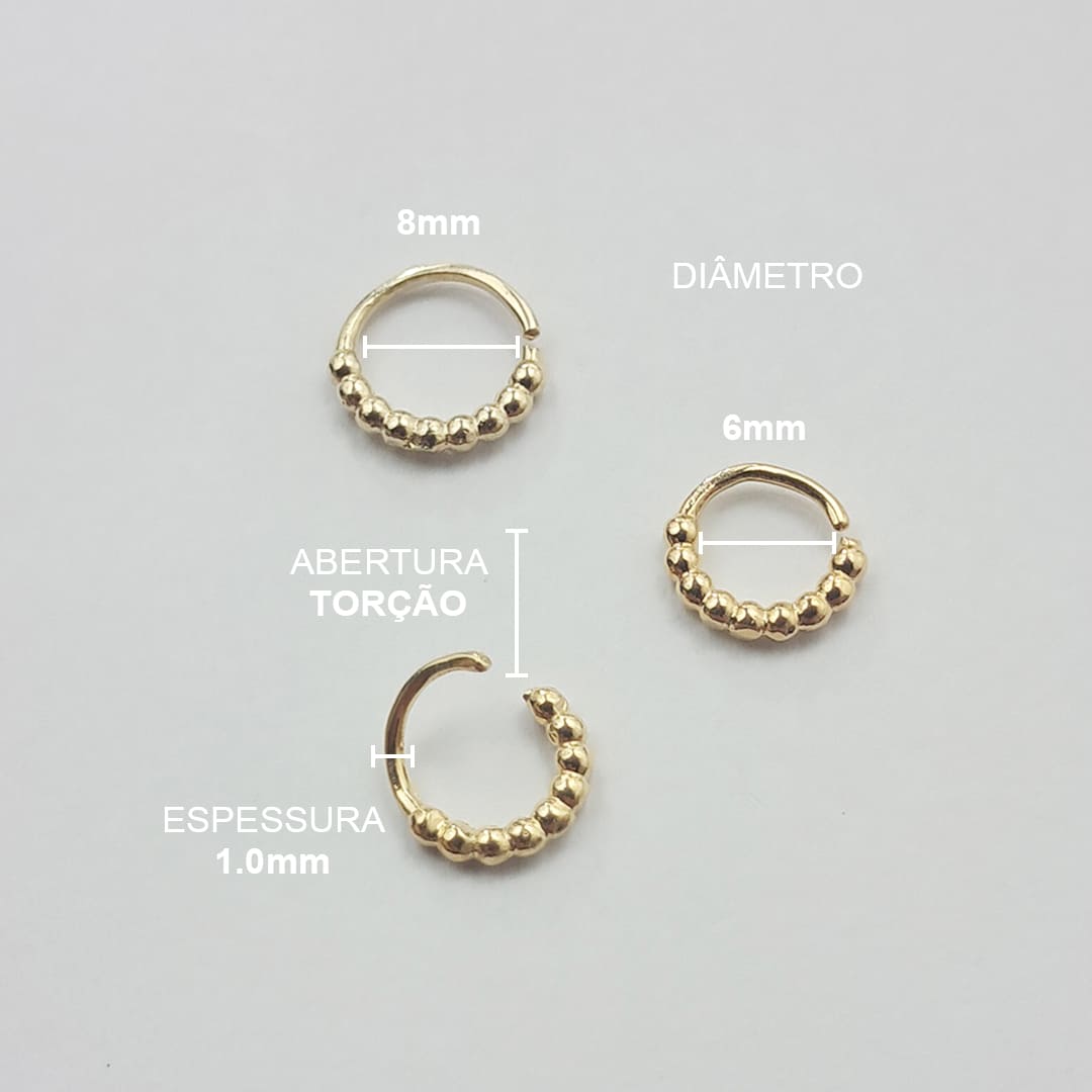 Piercing Septo Nariz Orelha Bolinhas