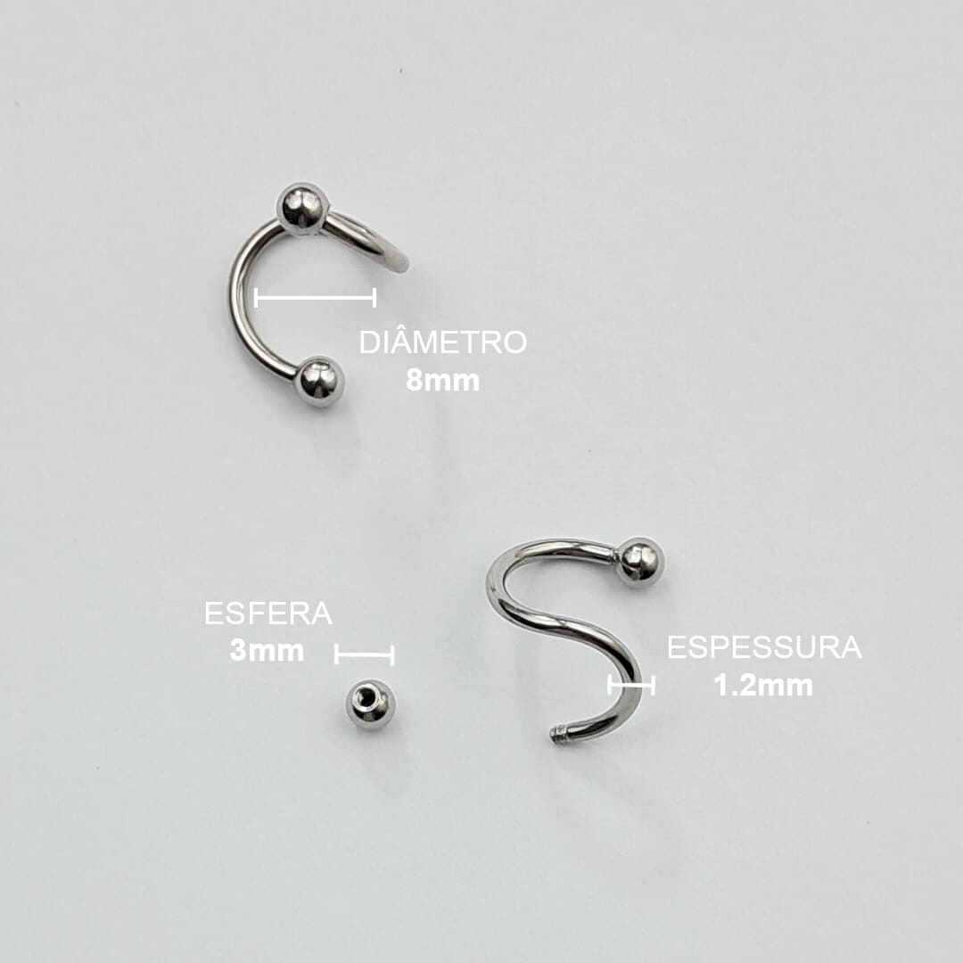 Piercing Twister Esfera Aço Cirúrgico