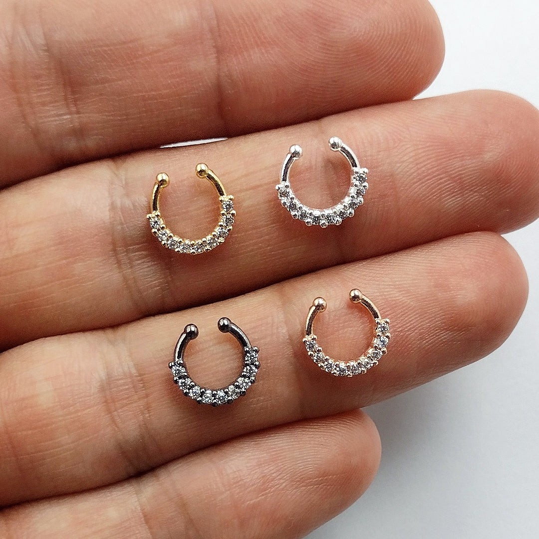 Piercing Septo Pressão Zircônias Delicado