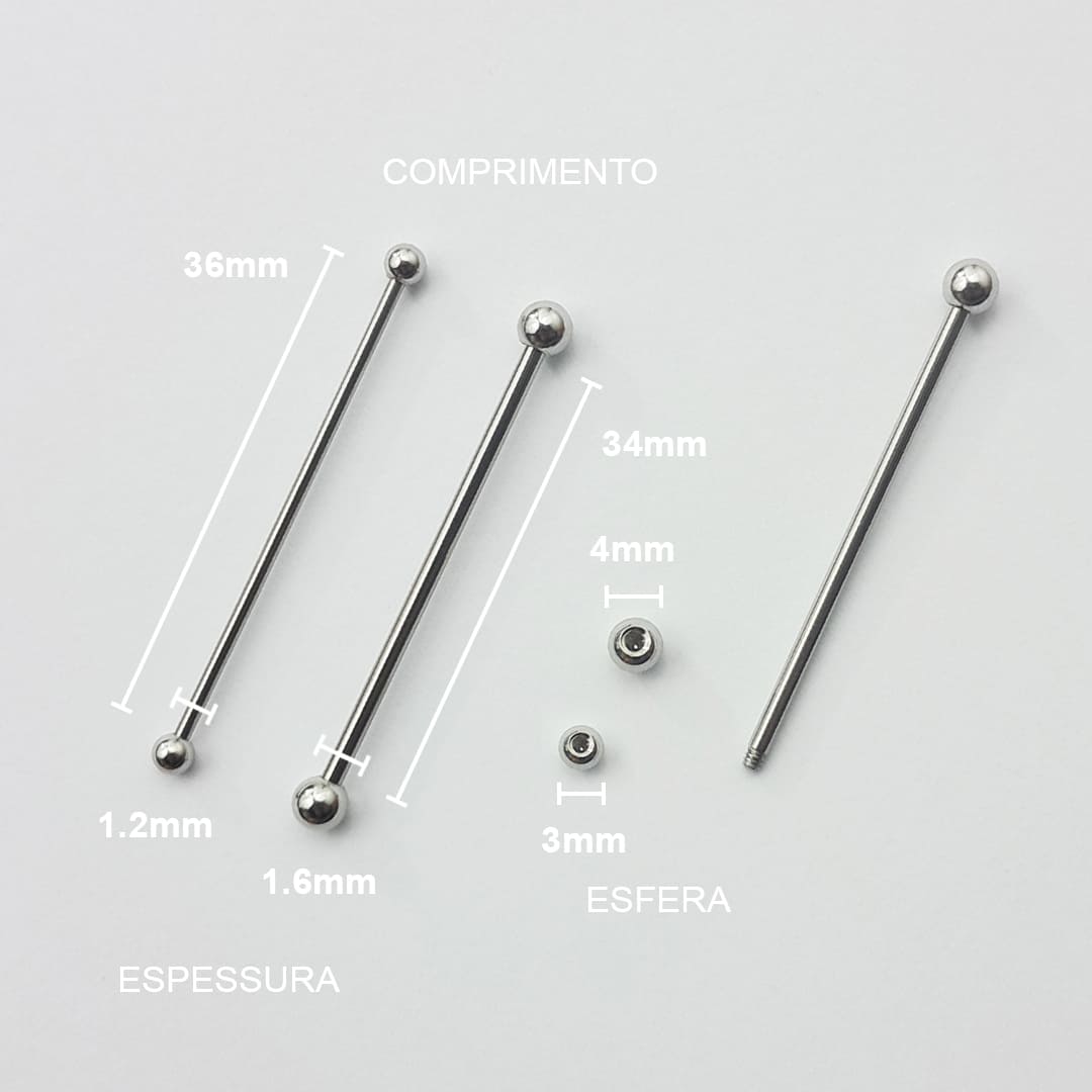 Piercing Transversal Aço Cirúrgico