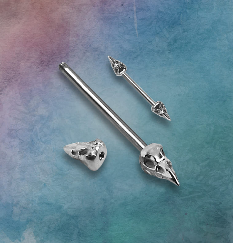 Piercing Mamilo Barbell Corvo Aço Cirúrgico