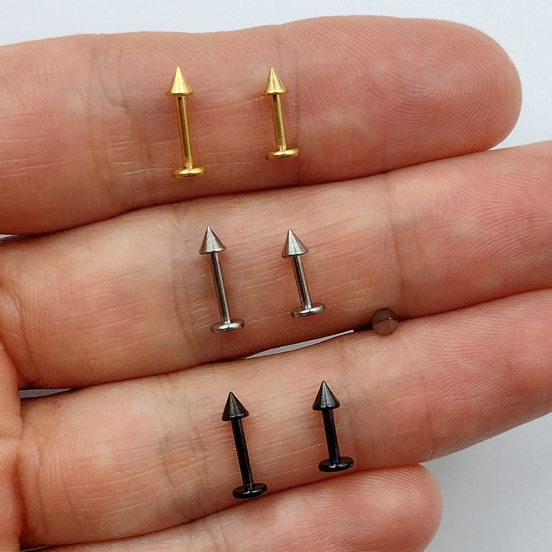 Piercing Orelha Nariz Tragus Labret Spike Aço Cirúrgico