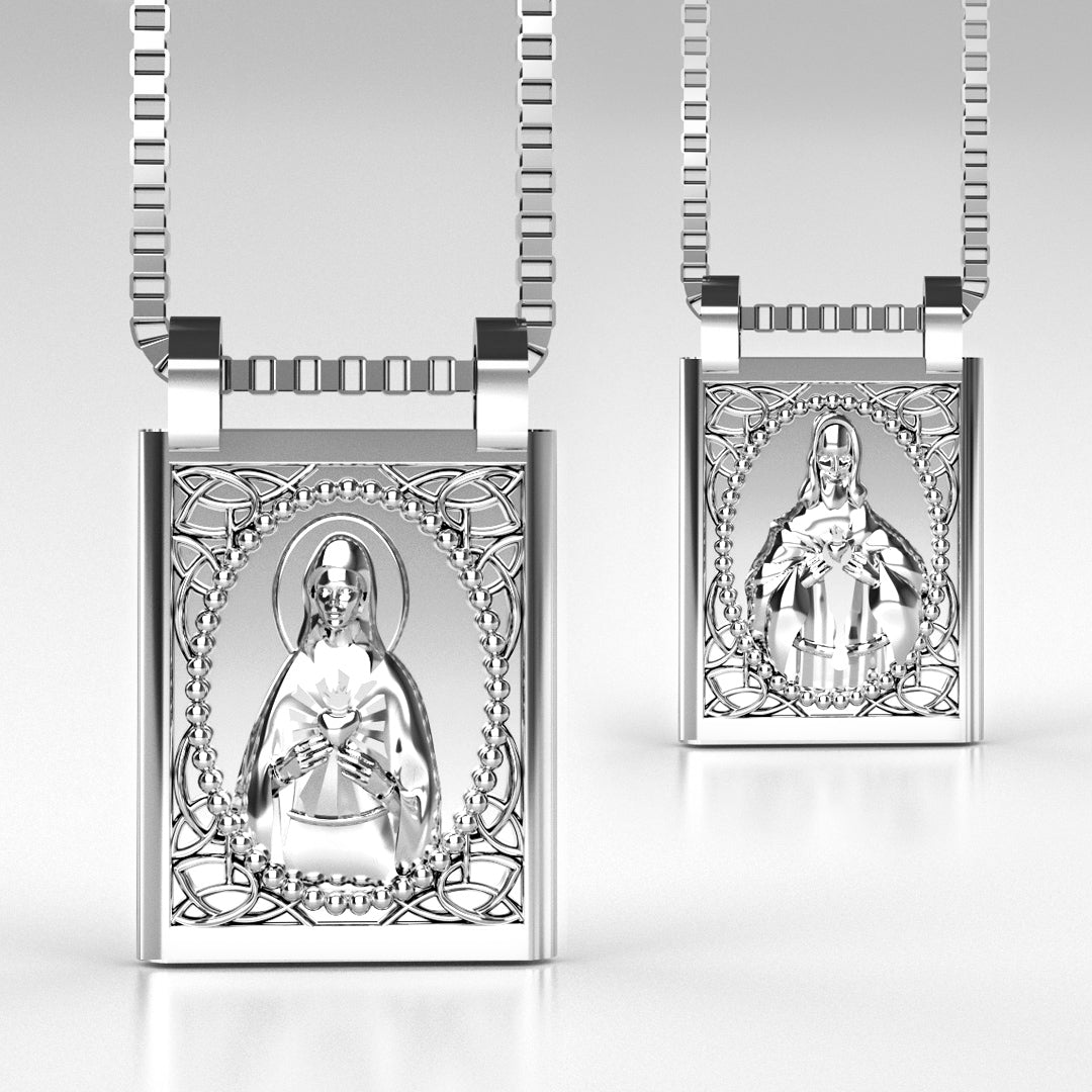 Escapulário Sagrado Coração Prata 925