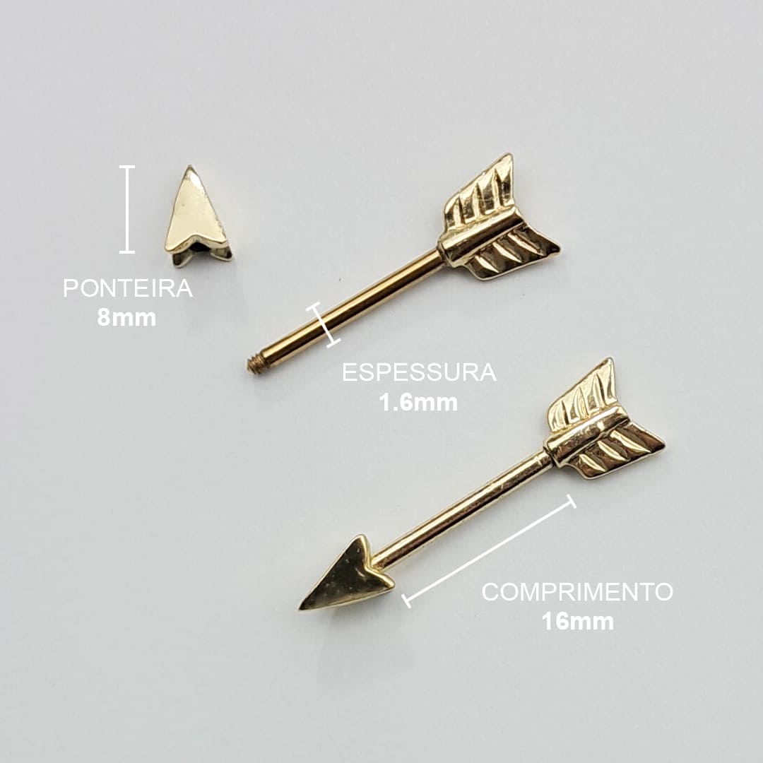 Piercing Mamilo Barbell Flecha Aço Cirúrgico