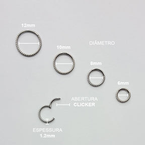 Piercing Argola Trançada Aço Cirúrgico