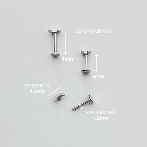 Piercing Orelha Nariz Tragus Labret Lua Aço Cirúrgico