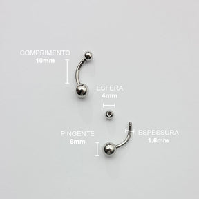Piercing Umbigo Aço Cirúrgico