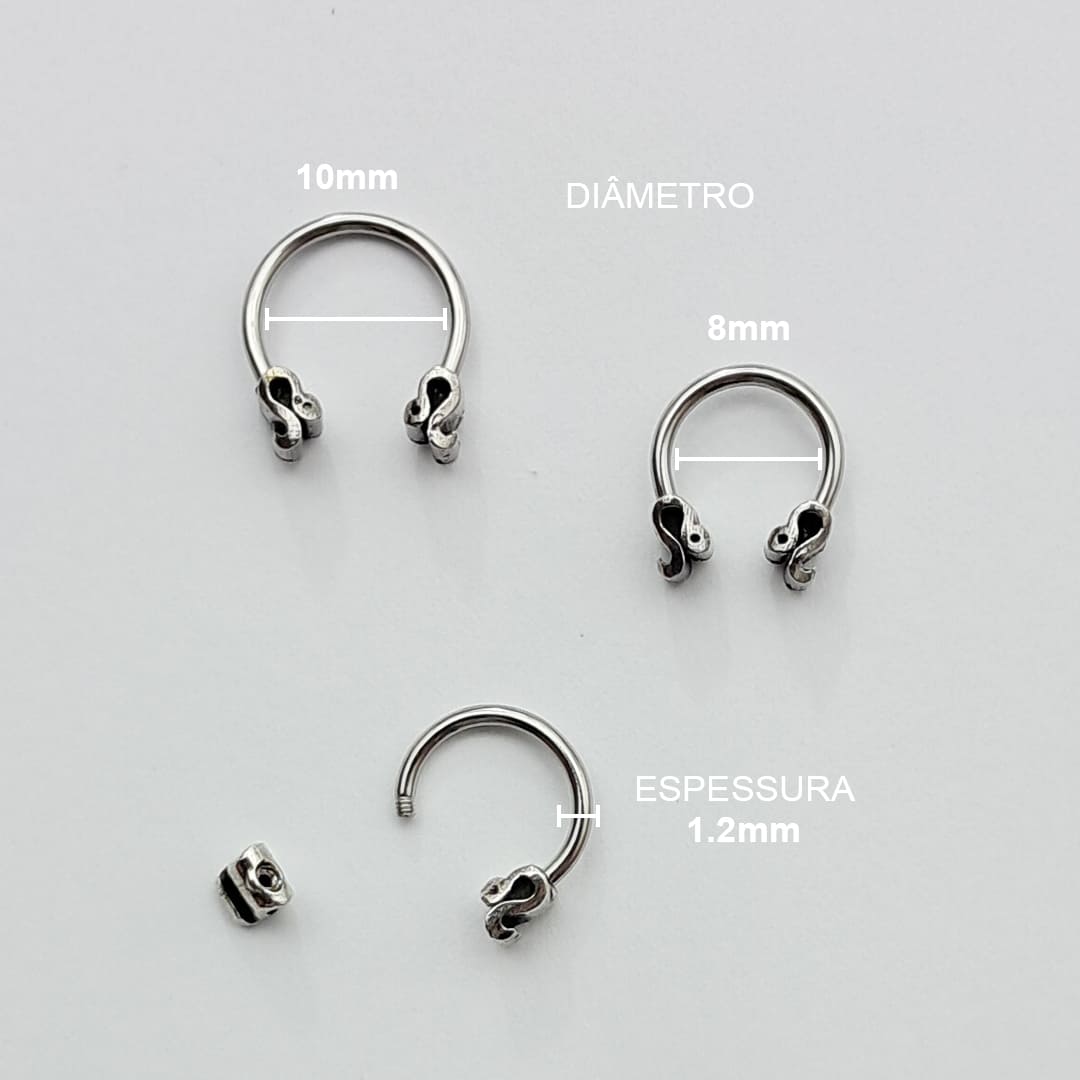 Piercing Ferradura Signos Aço Cirúrgico