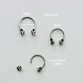 Piercing Ferradura Signos Aço Cirúrgico
