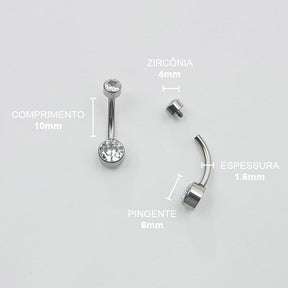 Piercing Umbigo Zircônia Titânio