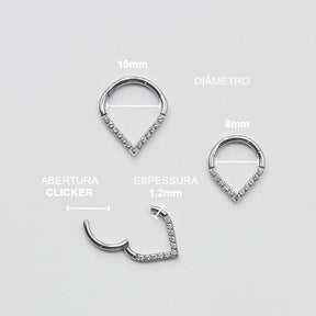Piercing Clicker Triangulo Zirconia Titânio