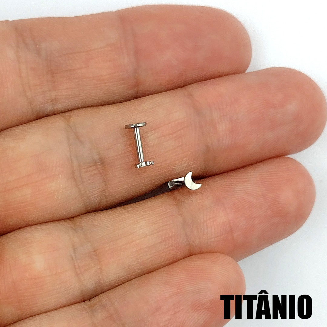 Piercing Orelha Nariz Tragus Labret Lua Titânio