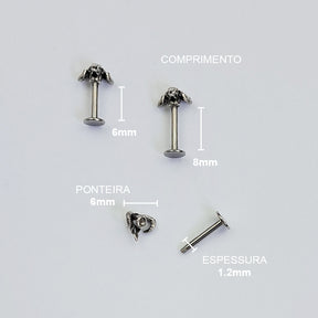 Piercing Orelha Tragus Labret Baphomet Titânio