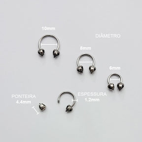 Piercing Ferradura Baphomet Titânio