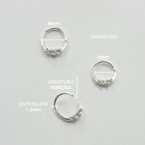 Piercing Septo Daith Argola Zircônia