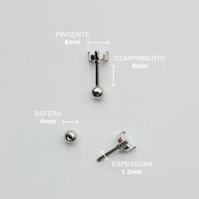 Piercing Orelha Tragus Labret Trinity Navete Aço Cirúrgico