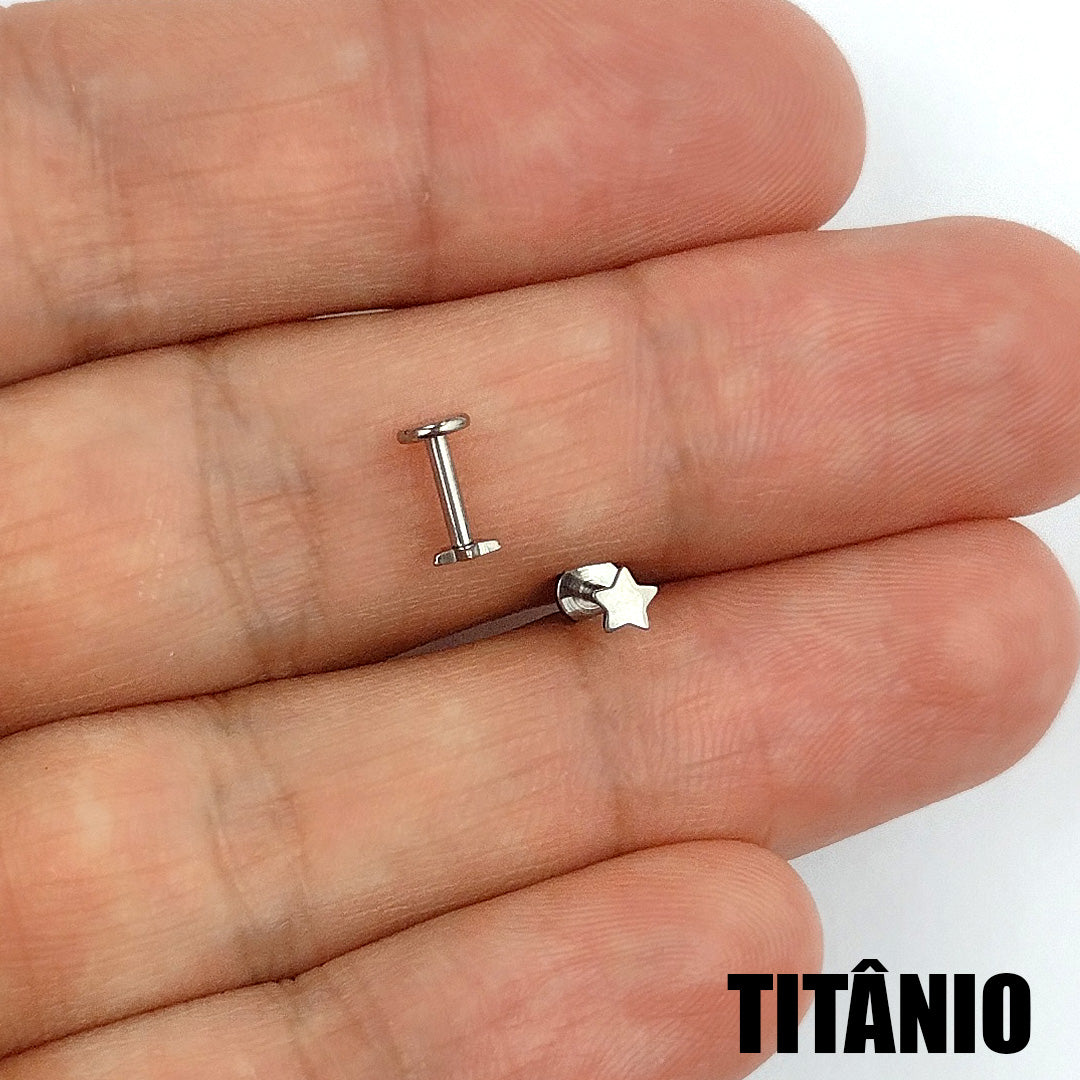 Piercing Orelha Nariz Tragus Labret Estrela Titânio