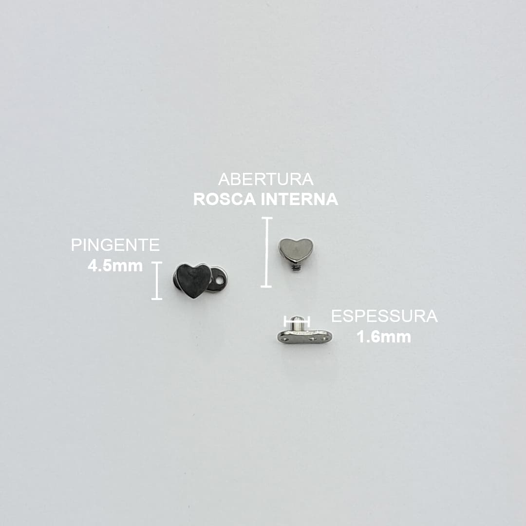 Piercing Microdemal Coração Titânio