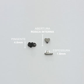 Piercing Microdemal Coração Titânio