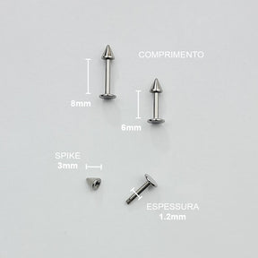 Piercing Orelha Nariz Tragus Labret Spike Titânio