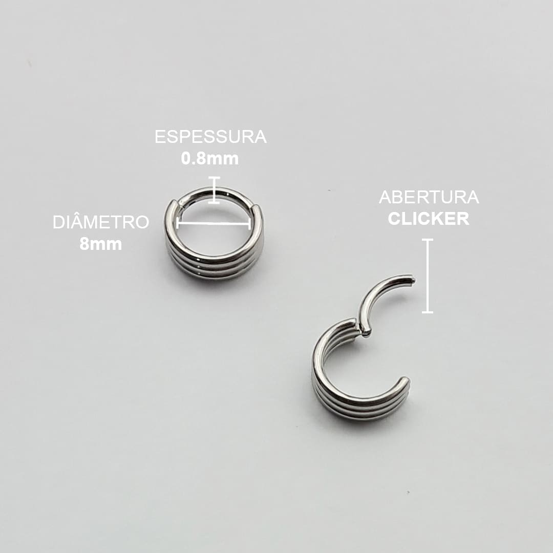 Piercing Articulado Triplo Aço Cirúrgico