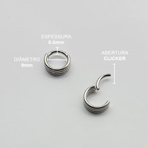 Piercing Articulado Triplo Aço Cirúrgico