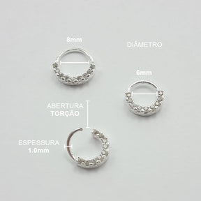 Piercing Septo Daith Zircônias Delicado