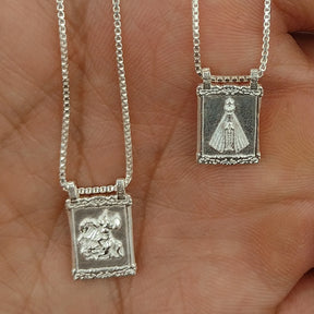 Escapulário Nossa Senhora Aparecida São Jorge Prata 925