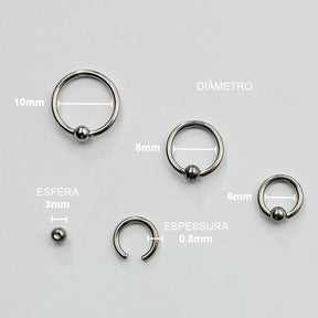 Piercing Argola Captive Aço Cirúrgico
