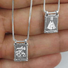 Escapulário Nossa Senhora Aparecida São Jorge Prata 925