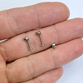 Piercing Orelha Tragus Labret Caveira Aço Cirúrgico