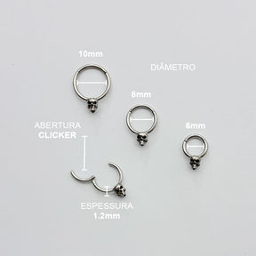 Piercing Clicker Caveira Aço Cirúrgico