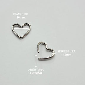Piercing Daith Coracao Aço Cirúrgico
