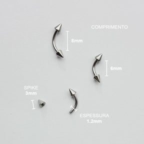 Piercing Sobrancelha Labret Spike Aço Cirúrgico