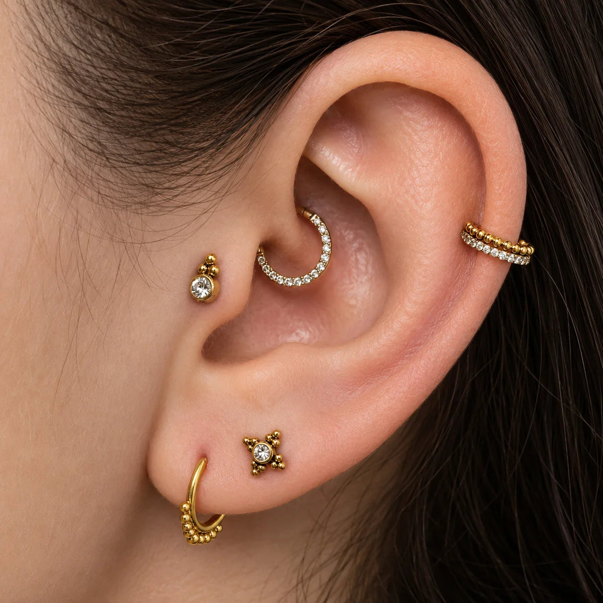 Piercing Clicker Argola Zirconia Titânio