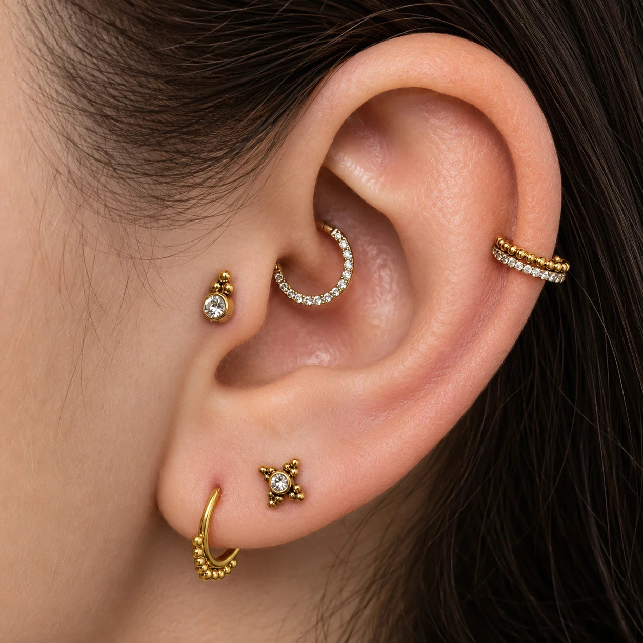 Piercing Clicker Argola Zirconia Titânio