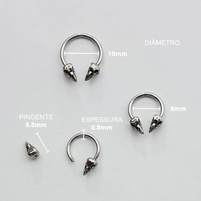 Piercing Ferradura Corvo Titânio