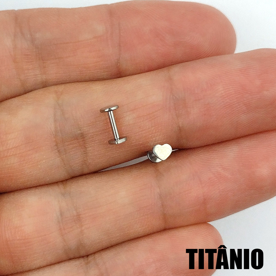 Piercing Orelha Nariz Labret Tragus Coração Titânio