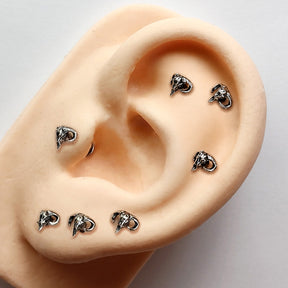 Piercing Orelha Tragus Labret Baphomet Titânio